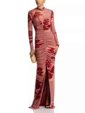 Black Halo Wendy Mesh Gown Dress 0